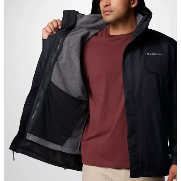 NEW Columbia Men’s Size Medium Bugaboo III Fleece Lined Interchange Jacket Black